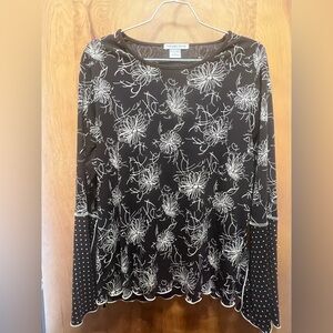 Brown Floral Women's Top